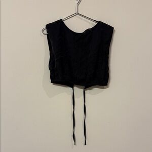 Zara Black Crop Top with Ties
